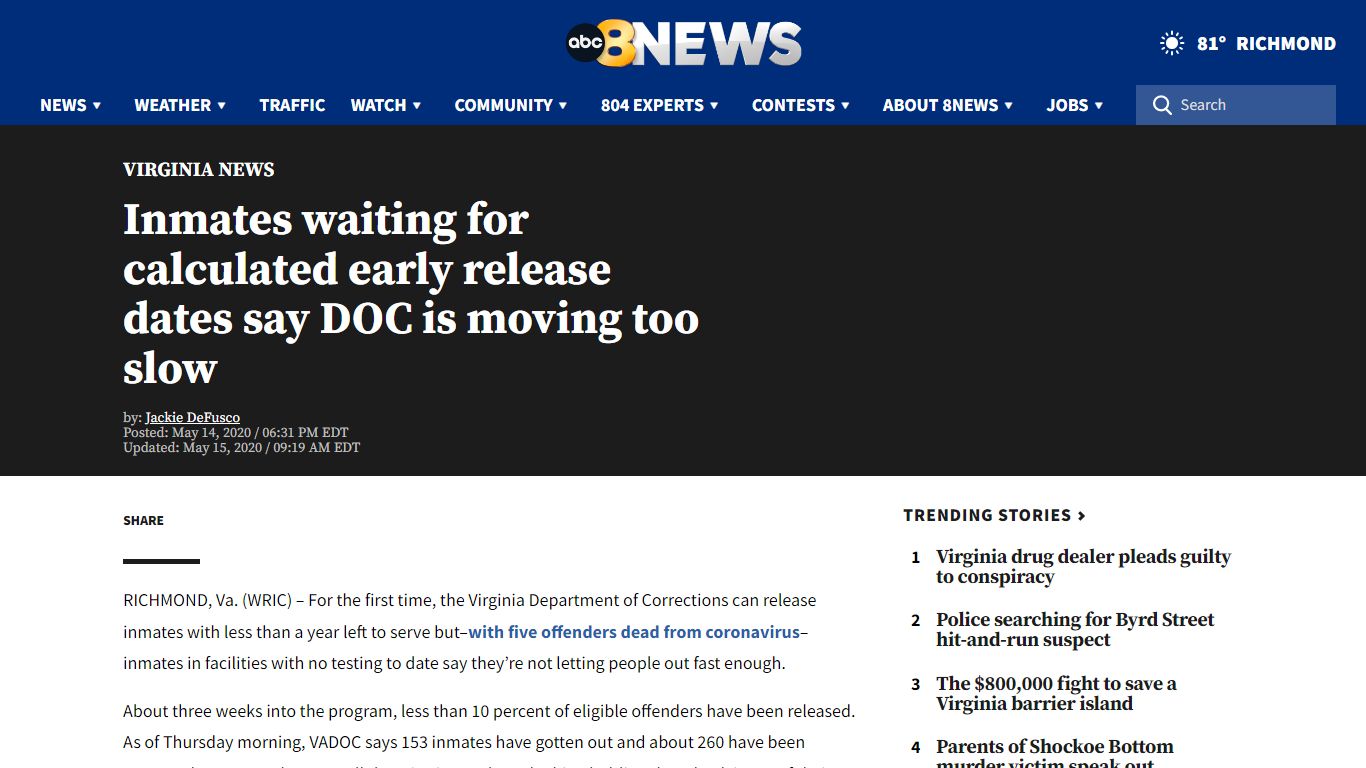 Inmates waiting for calculated early release dates say DOC is moving ...